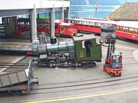 Vorbereitung der Dampflok der Rigibahn in Vitznau