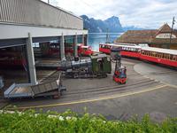 Vorbereitung der Dampflok der Rigibahn in Vitznau