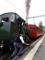 Fahrt mit dem Dampfzug der Rigibahn - Stopp in Rigi-Kaltbad