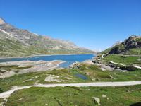 Fahrtimpressionen mit dem Bernina-Express (Bernina-Passhöhe - Lago Bianco)