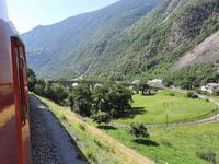 Fahrtimpressionen mit dem Bernina-Express (Kreisviadukt von Brusio)