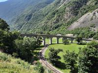 Fahrtimpressionen mit dem Bernina-Express (Kreisviadukt von Brusio)