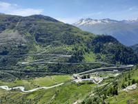 Grimselpass-Straße - Blick nach Gletsch und zur Furkapass-Straße 