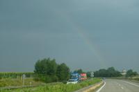 Regenbogen auf der Fahrt in die Schweiz
