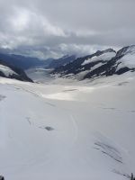 Jungfraujoch - Ausblick von der Sphinx-Aussichtsterrasse zum Großen Aletschgletscher