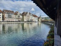 Luzern - Blick von der Kapellbrücke zur Altstadt