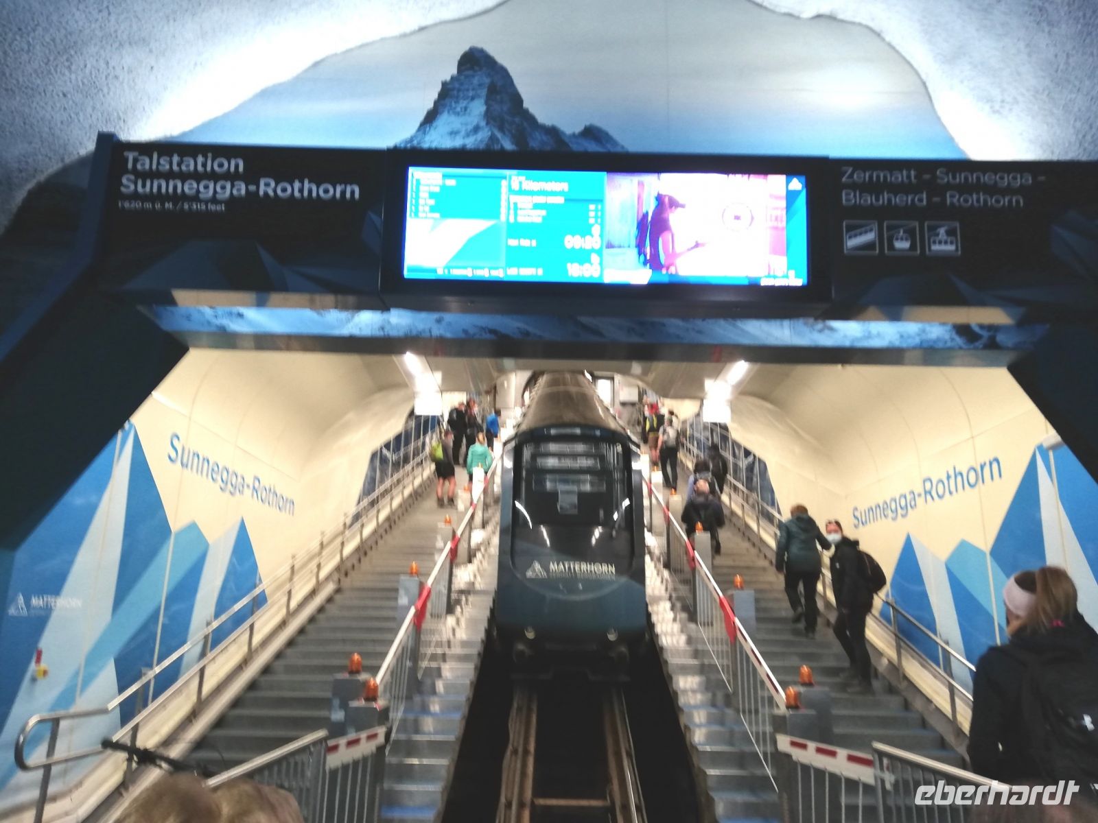 Zermatt, mit der Standseilbahn zur Sunnega