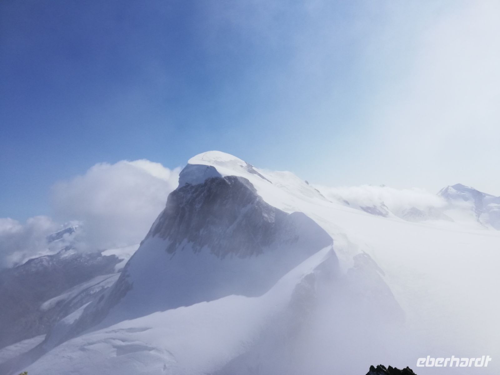 Zermatt, Fahrt zum Klein Matterhorn, Blick auf das Breithorn