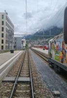 Fahrt mit dem Glacier-Express... (Bahnhof Chur)