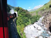 Fahrt mit der Furka-Dampfbahn von Realp nach Oberwald