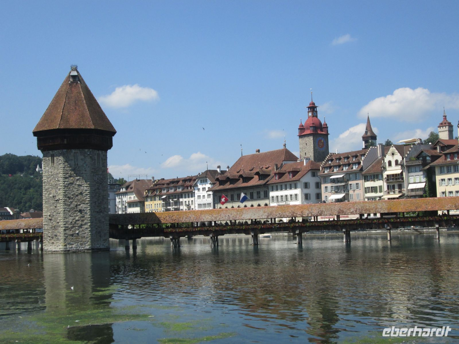 Luzern: Kapellbrücke mit Altstadt