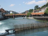 Luzern: Damm/Wehr und Spreuerbrücke