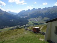 Kurz vor der Bergstation - Blick vom Muottas Muragl