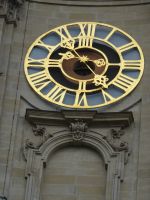 St. Gallen, Barocke Uhr an Stiftskirche 