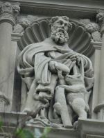 St. Gallen Karlstor, Detail Gallus mit dem Bären