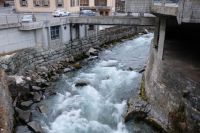 Der Albula-Fluß in Tiefencastel