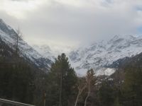 016 Fahrt mit dem Bernina-Express - Blick zum Morteratsch-Gletscher
