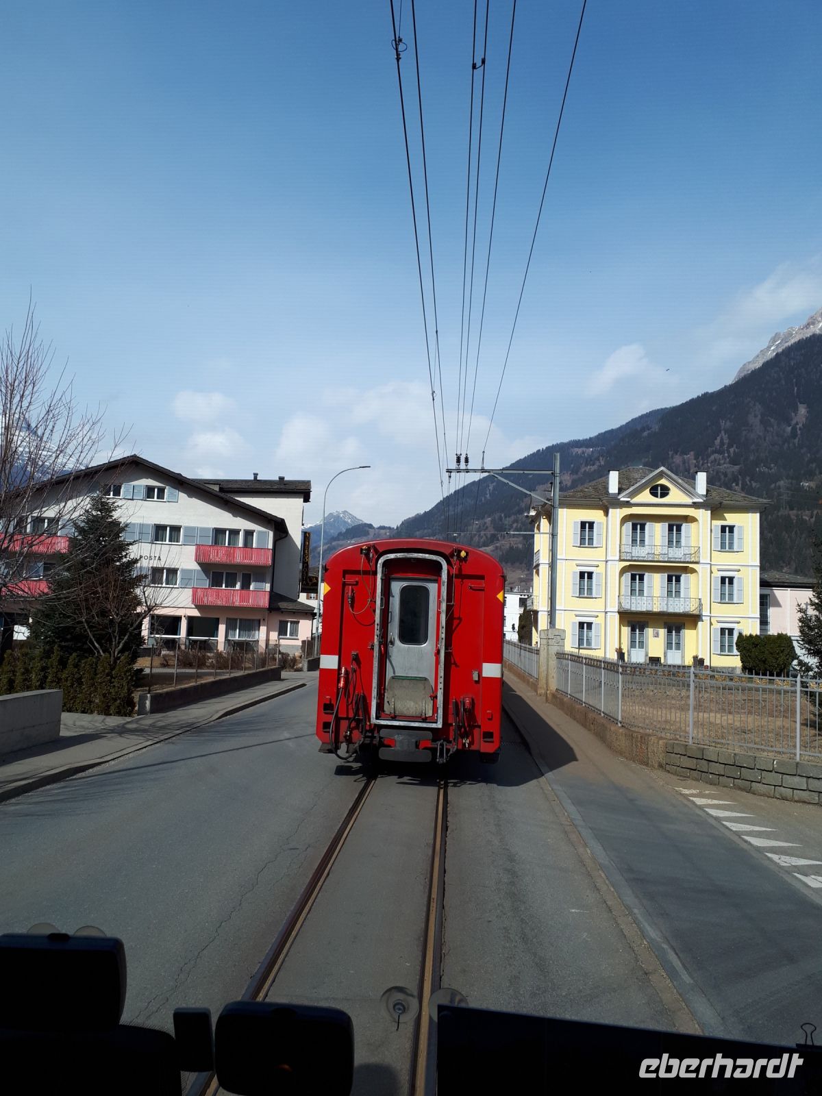 063.1 Rückfahrt von Tirano - der Zug wird zur Straßenbahn