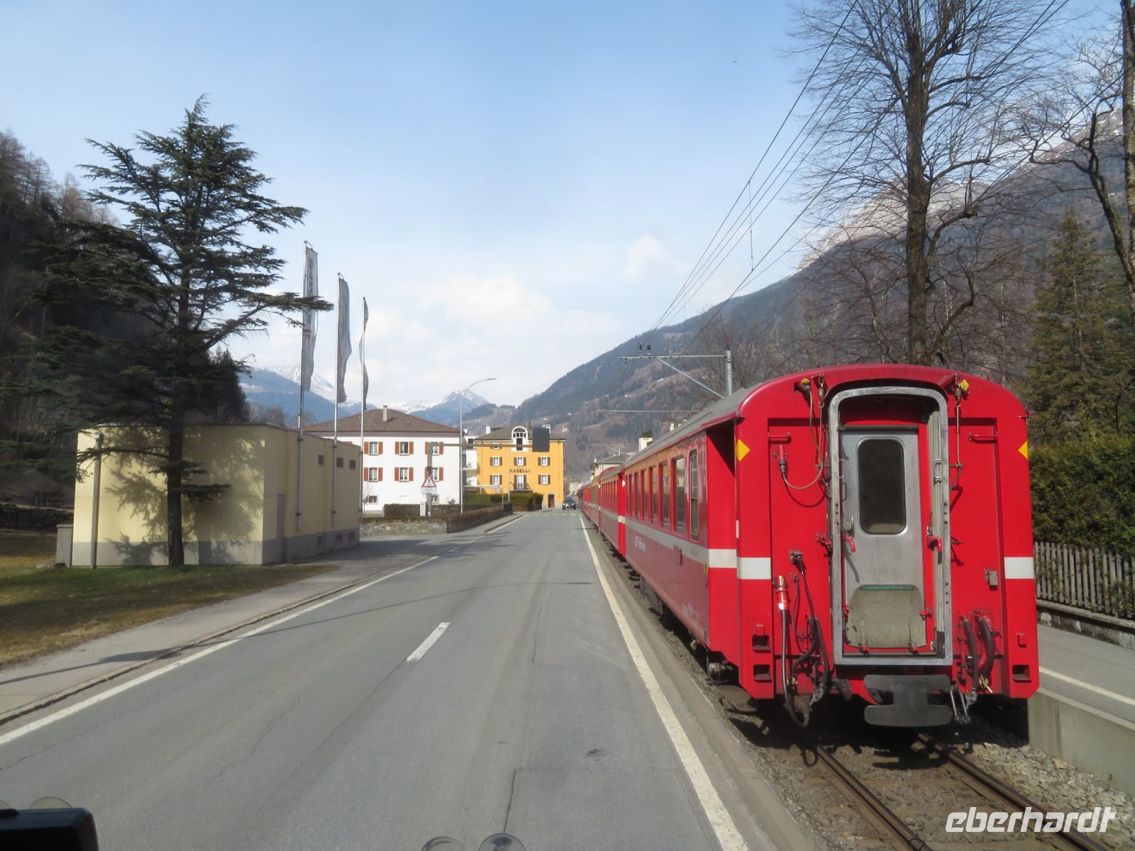 064 Rückfahrt von Tirano - der Zug wird zur Straßenbahn