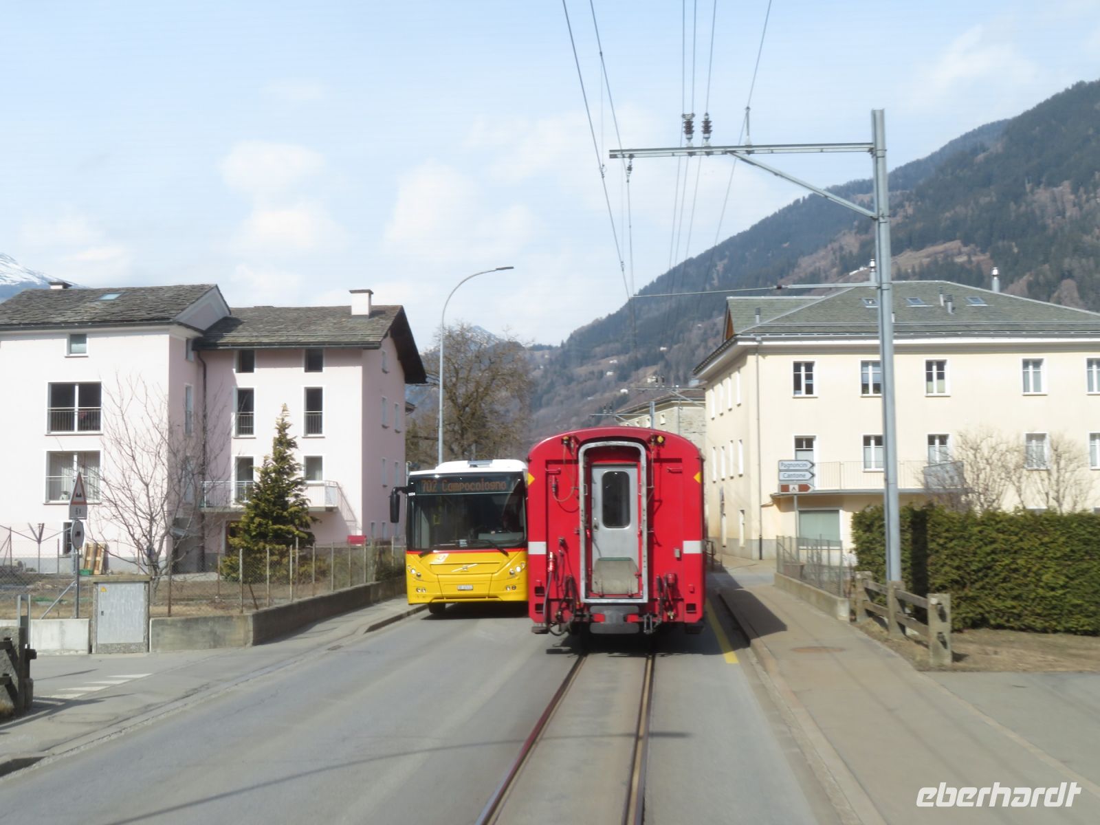 068 Rückfahrt von Tirano - der Zug wird zur Straßenbahn