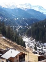 117.1 Fahrt mit der Arosabahn von Chur nach Arosa - Langwiesen-Viadukt