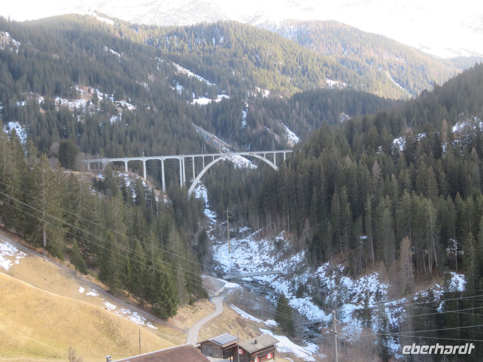 157 Rückfahrt mit der  Arosabahn nach Chur - Langwiesen-Viadukt