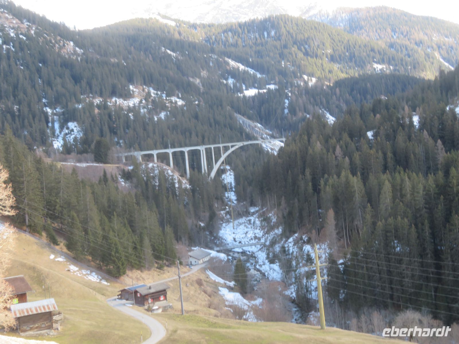 158 Rückfahrt mit der  Arosabahn nach Chur - Langwiesen-Viadukt