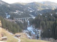 158 Rückfahrt mit der  Arosabahn nach Chur - Langwiesen-Viadukt