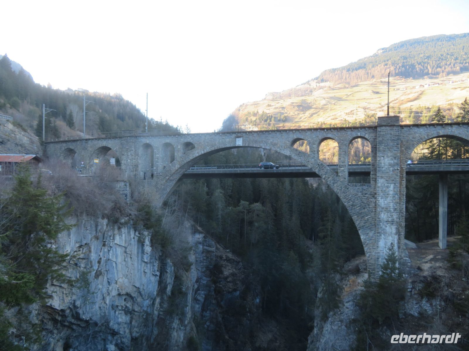 178 Rückfahrt nach Chur Tiefencastel - Stopp am Solis-Viadukt