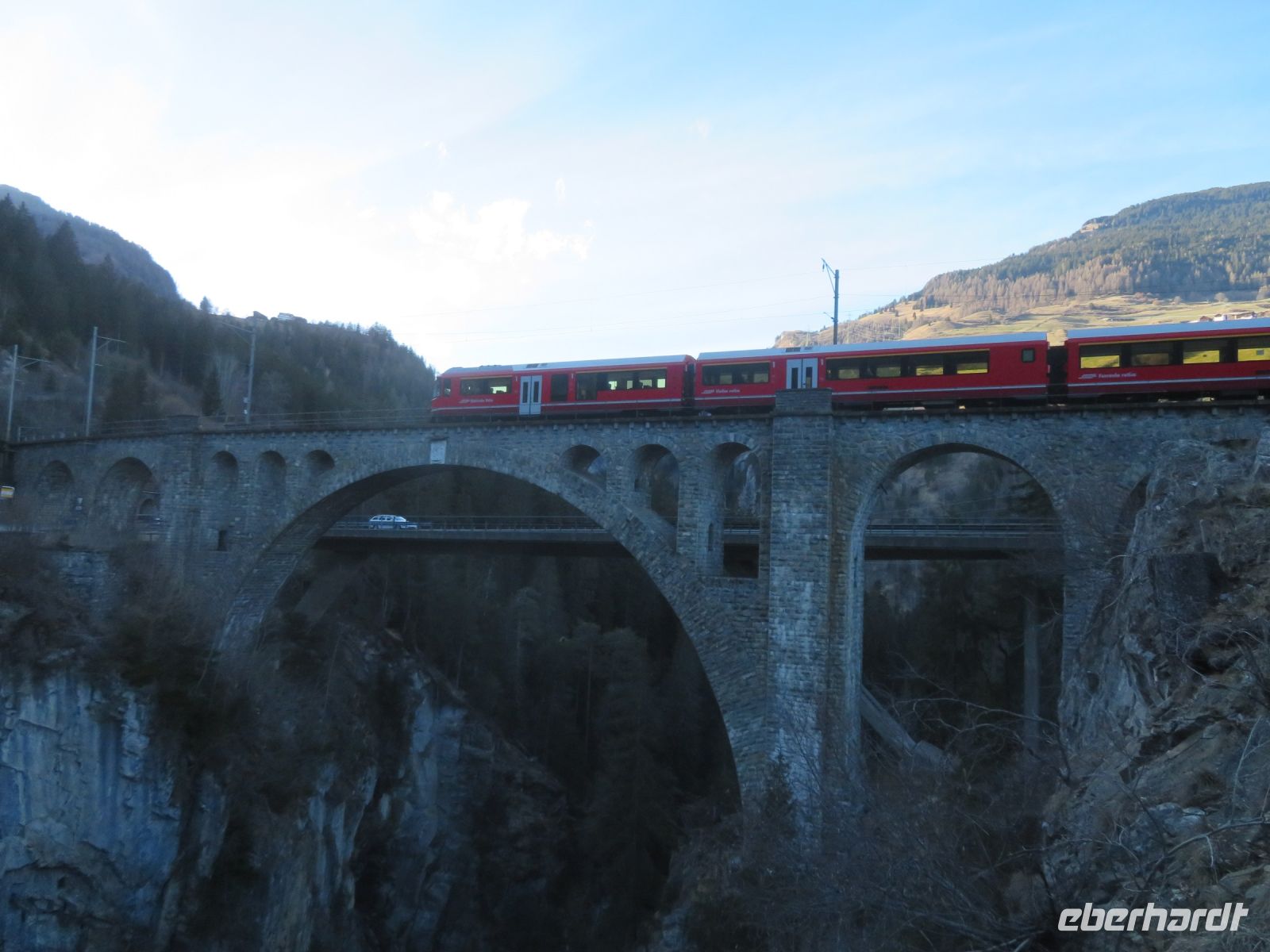184.4 Rückfahrt nach Chur Tiefencastel - Stopp am Solis-Viadukt