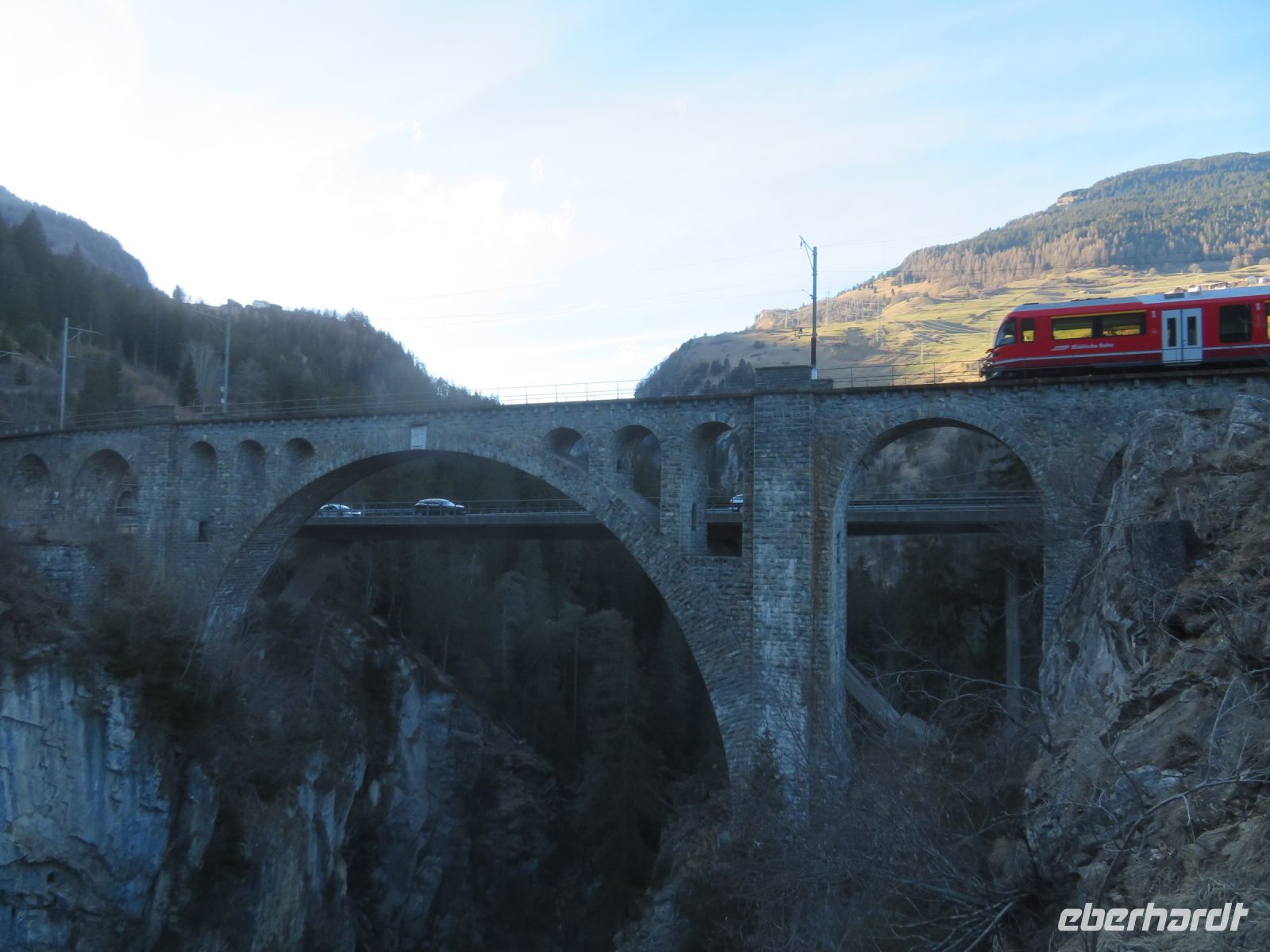 185 Rückfahrt nach Chur Tiefencastel - Stopp am Solis-Viadukt