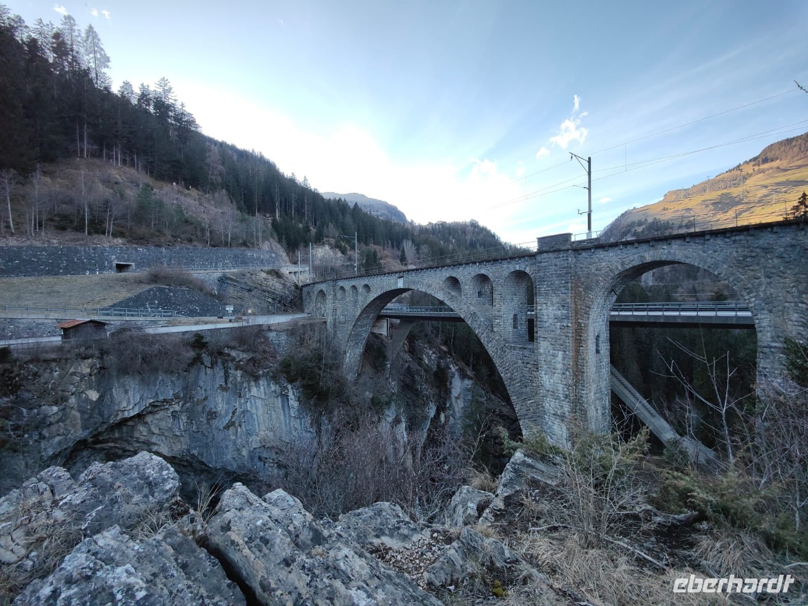 185.4 Rückfahrt nach Chur Tiefencastel - Stopp am Solis-Viadukt