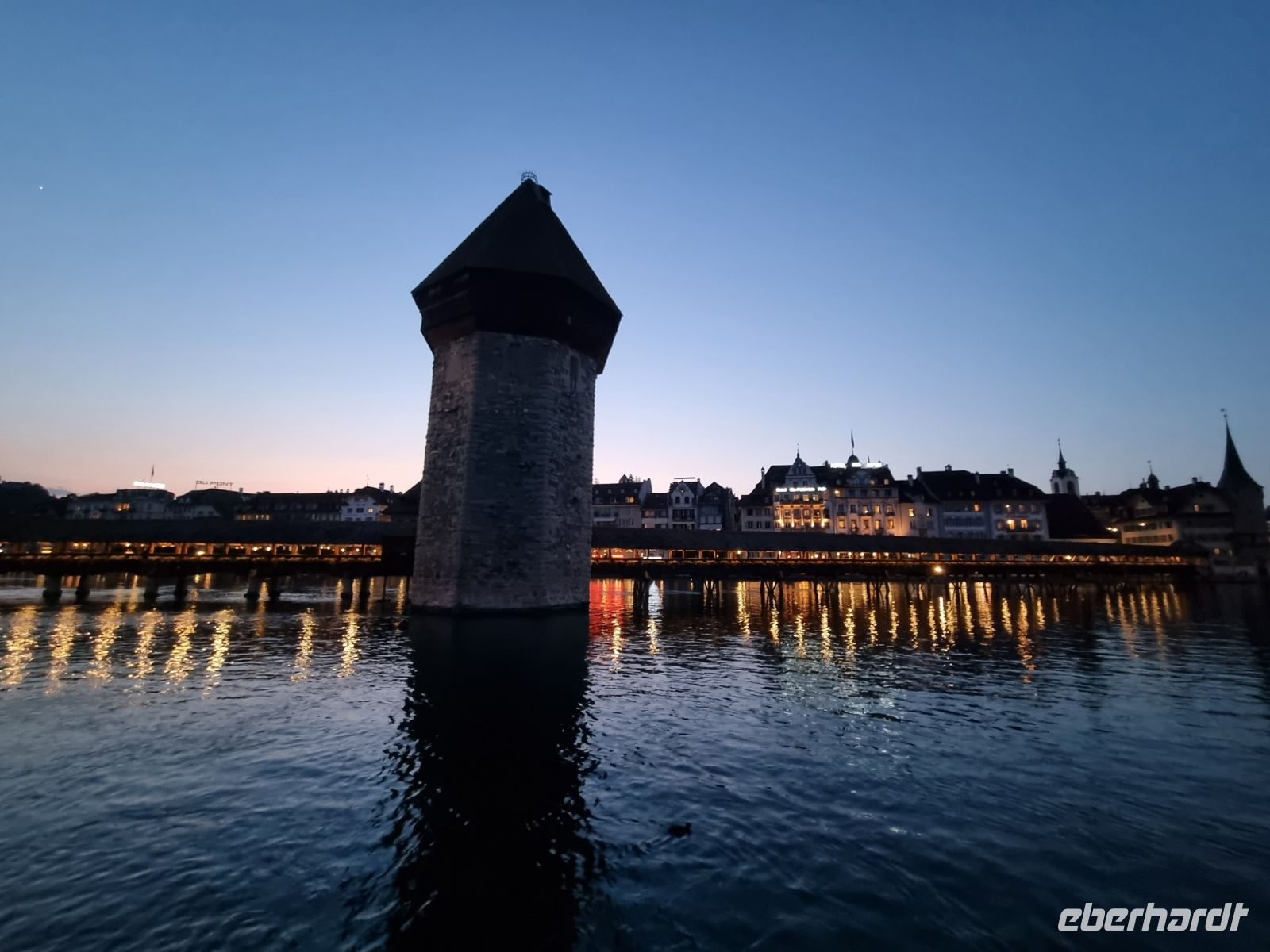 Abendstimmung in Luzern - Kapellbrücke 