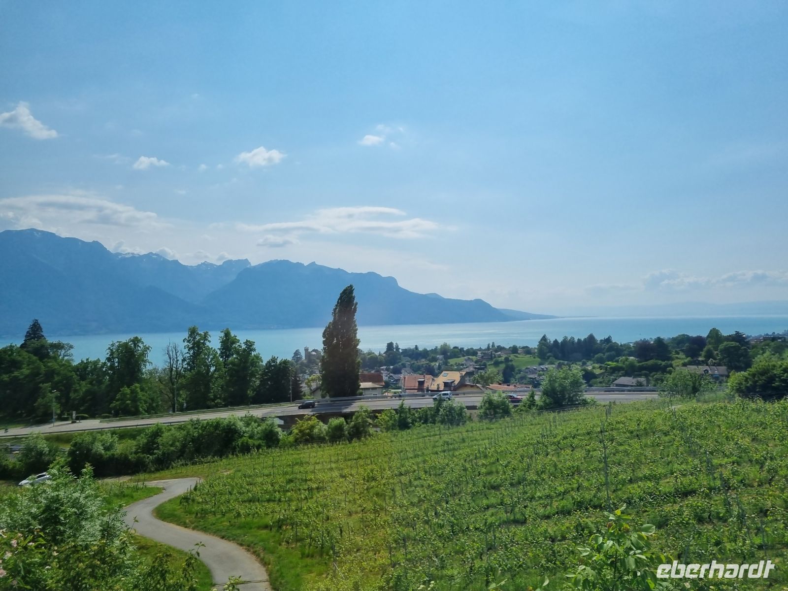 Fahrt mit dem GoldenPass Panoramic von Zweisimmen nach Montreux... - Blick zum Genfer See