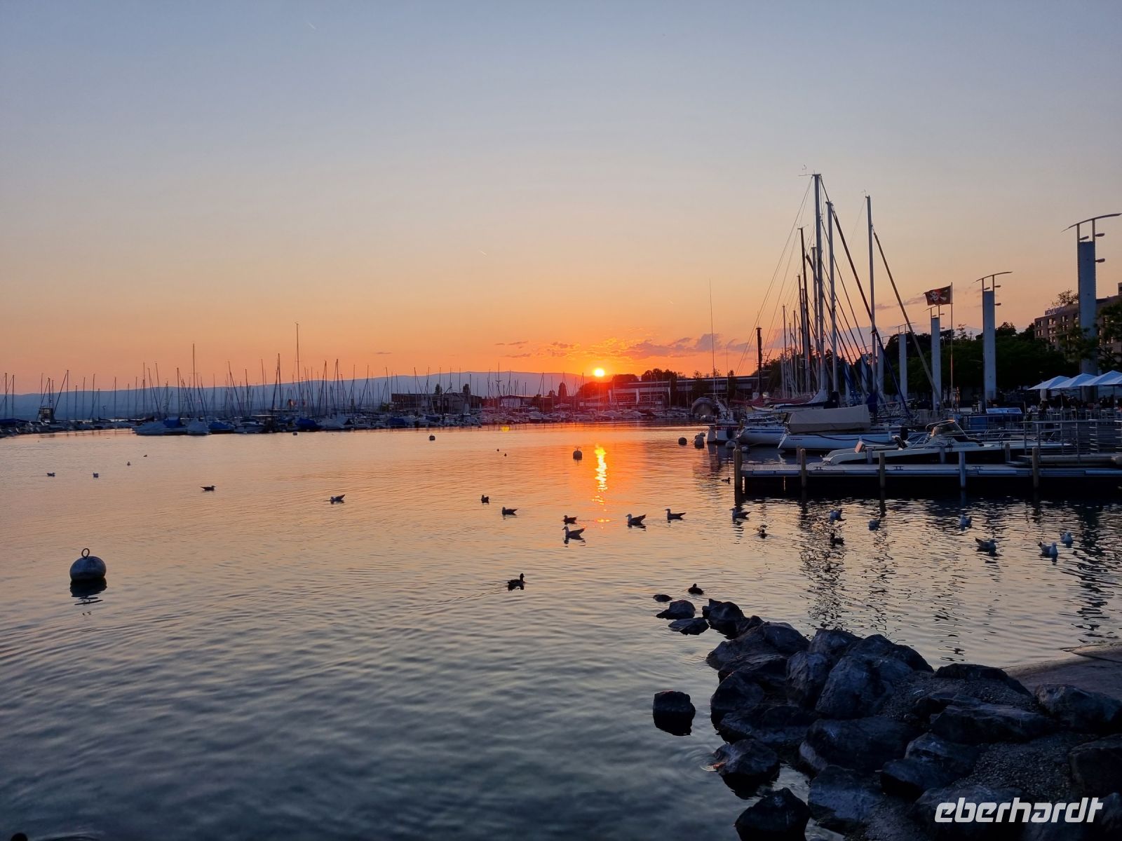 Lausanne - Sonnenuntergang am Genfer See