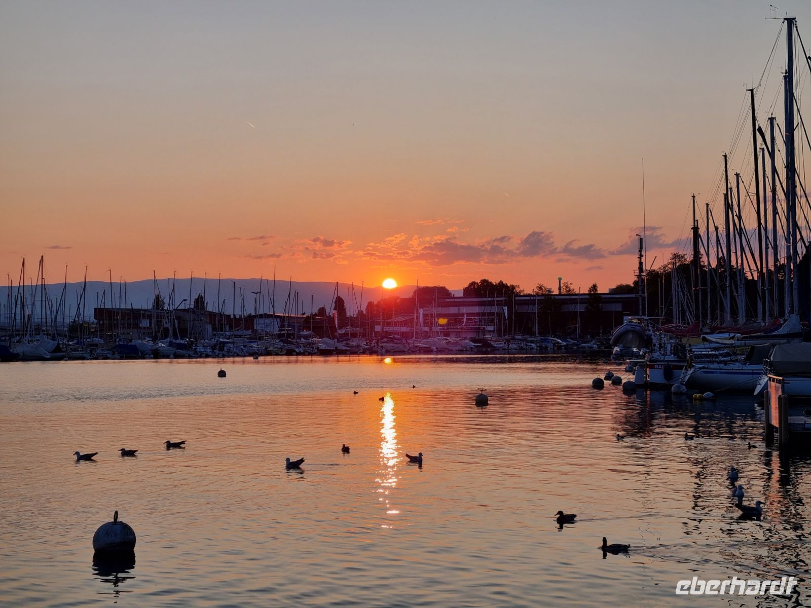 Lausanne - Sonnenuntergang am Genfer See