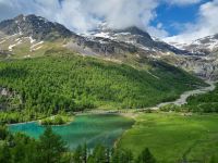 Fahrt mit dem Bernina-Express - Lago Palü am Fuße des Piz Palü