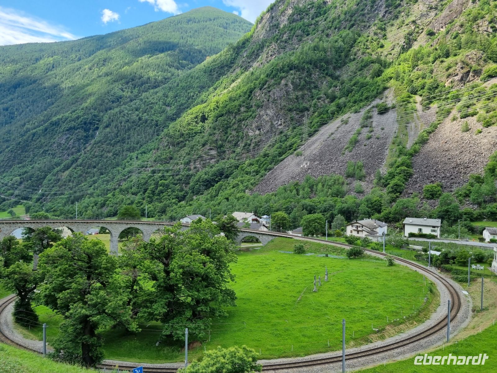 Fahrt mit dem Bernina-Express - Kreisviadukt von Brusio