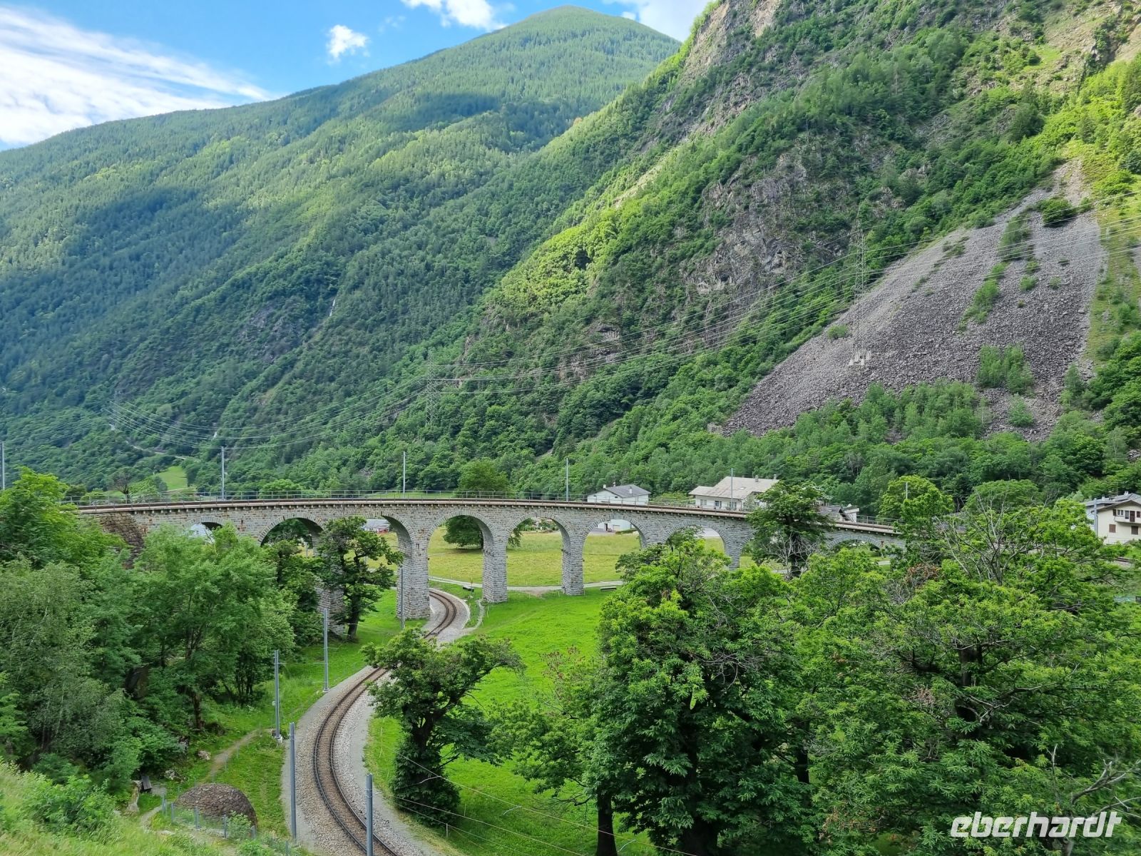 Fahrt mit dem Bernina-Express - Kreisviadukt von Brusio