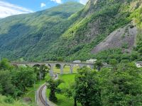 Fahrt mit dem Bernina-Express - Kreisviadukt von Brusio