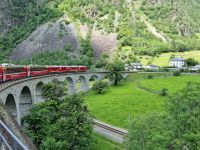 Fahrt mit dem Bernina-Express - Kreisviadukt von Brusio