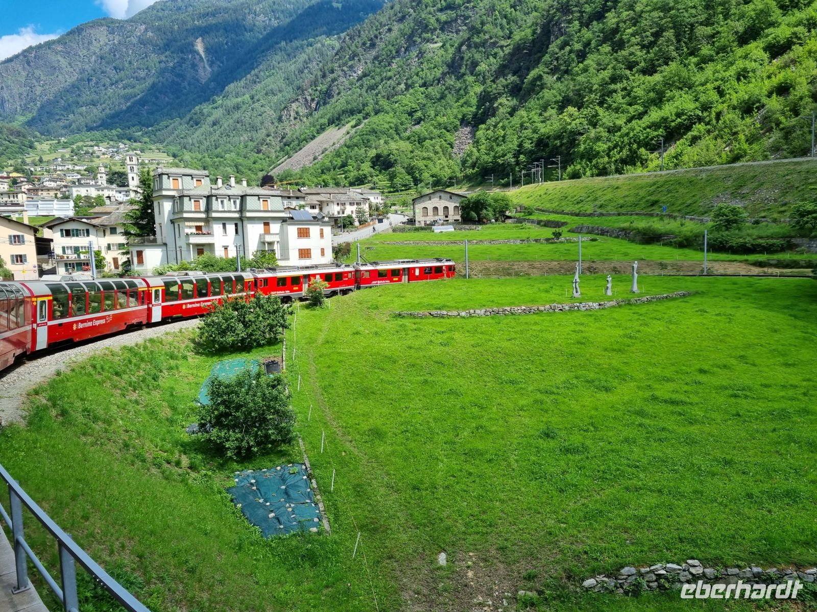 Fahrt mit dem Bernina-Express - Kreisviadukt von Brusio