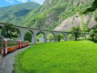 Fahrt mit dem Bernina-Express - Kreisviadukt von Brusio