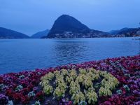 Lugano - Ciani-Stadtpark mit Blick zum Monte San Salvatore 