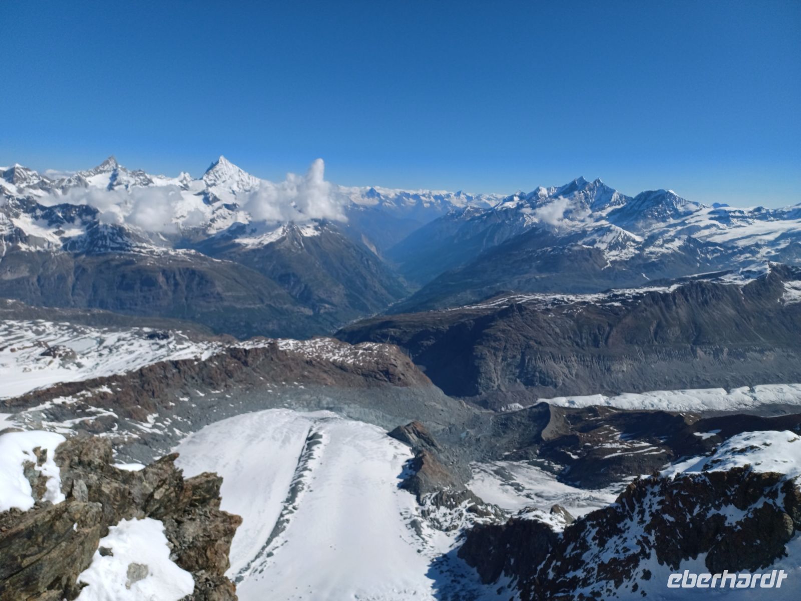 Kleines Matterhorn-Aussichtsplattform mit Theodulgletscher
