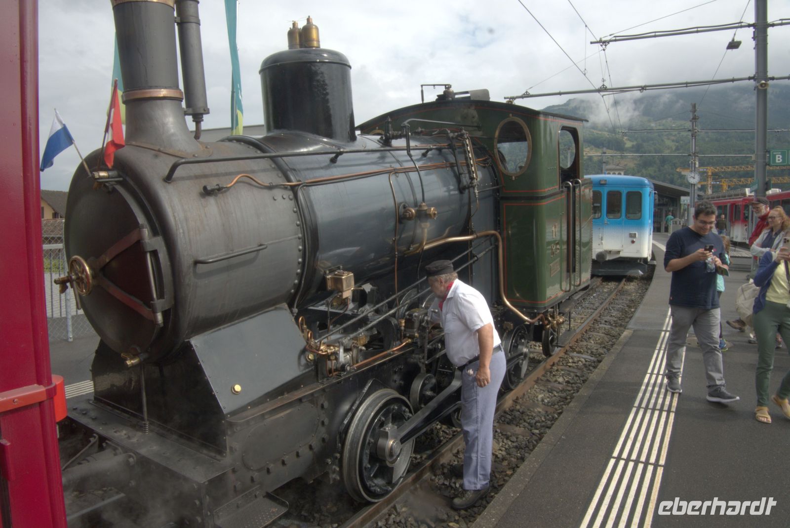 Vorbereitung der Lokomotive in Art-Goldau