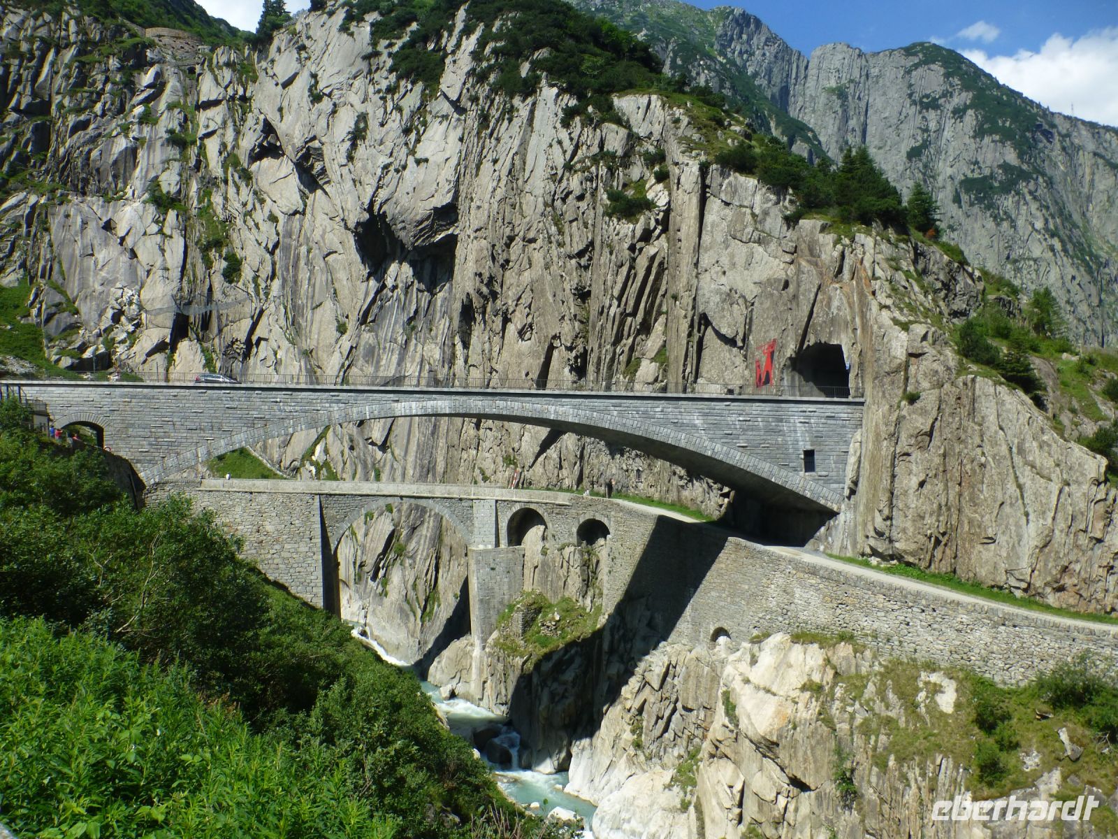 Die Teufelsbrücke, das lange Zeit unbezwingbare Stück auf dem Weg zum Pass hinauf