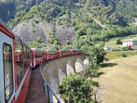 Fahrt mit dem Bernina-Express - Kreisviadukt von Brusio