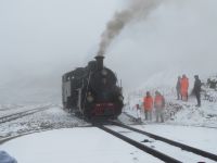 182 Ausflug Furka-Dampfbahn - Station Furka auf 2100 Metern gab es den ersten Schnee