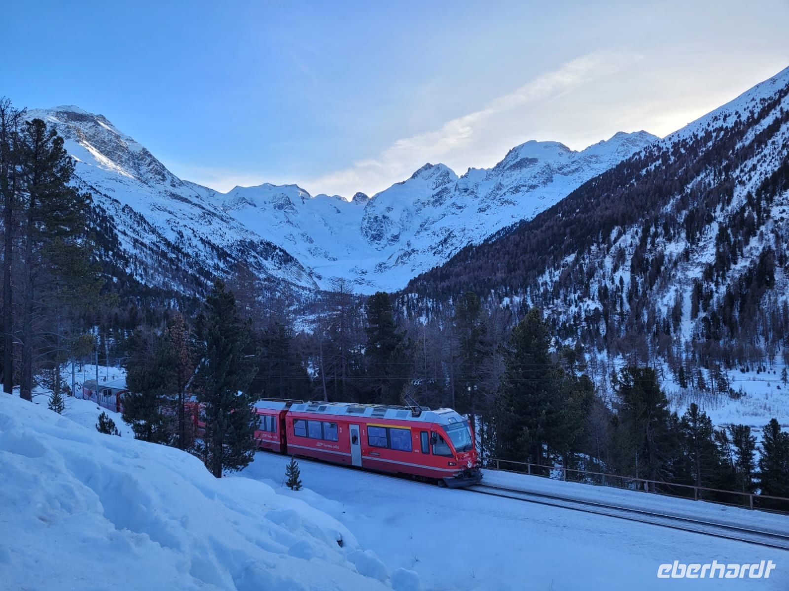Fahrt mit dem Bernina-Express - Morteratsch-Gletscher